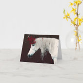 白い馬の赤い花すべての場合の挨拶 カード (黄色い花)