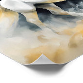 白い馬走の砂、暗い背景 ポスター (角)