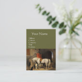 白い馬（犬と緑） 名刺 (スタンド正面)