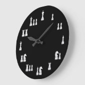 白い駒の時計 ラージ壁時計 (傾斜)