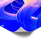 白い髪が流れる美しい月の女神 ポスター (角)