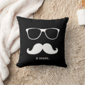 白い髭およびサングラスの変装 クッション (ブランケット)