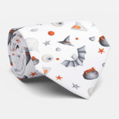 白い魔女の幽霊パタ不気味ーン ネクタイ (ロール)