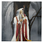 白い魔法使いの樺の木のファンタジー タイル (正面)