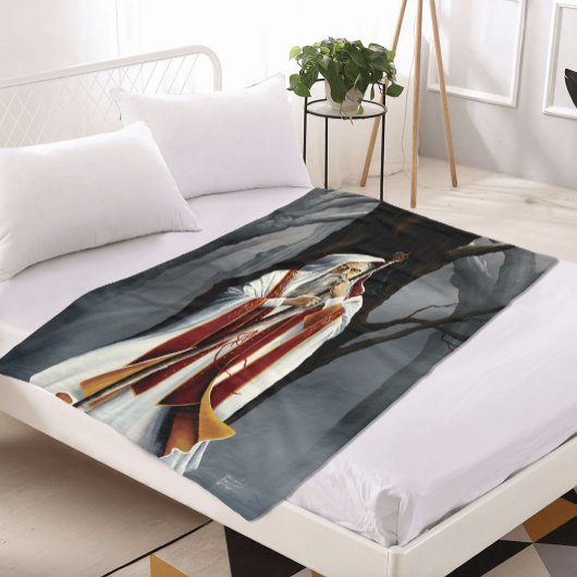 白い魔法使い フリースブランケット