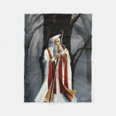 白い魔法使い フリースブランケット (正面)