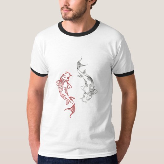 白い魚のデザインTシャツ Tシャツ (正面)
