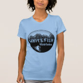 白い魚のモンタナの芸術的なスキーヤー Tシャツ (正面)
