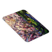 白い鮮やかな紫と赤の花 マグネット (右側)