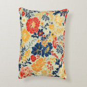 白い鮮やかフローラ赤、黄、青 アクセントクッション (裏面(縦))