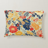 白い鮮やかフローラ赤、黄、青 アクセントクッション (裏面)