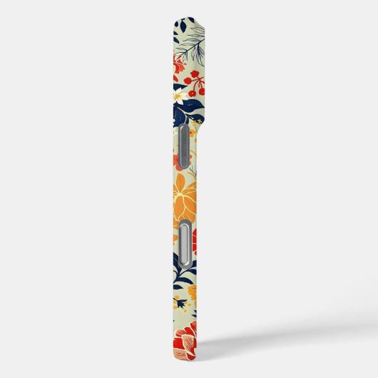 白い鮮やかフローラ赤、黄、青 Case-Mate iPhoneケース (裏面 / 右)