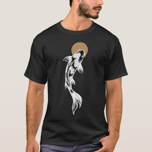 白い鯉の壁掛けアート Tシャツ (正面)
