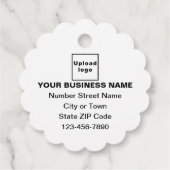 白い鱗片丸型のビジネスブランドラベル フェイバータグ (裏面)