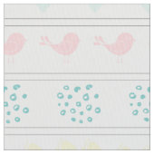 白い鳥のパターン，ドット，足跡，花， ファブリック (クローズアップ)