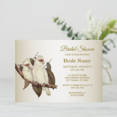 白い鳥のブライダルシャワーの招待 招待状 (スタンド正面)