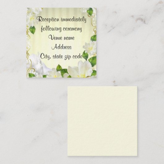 白い鳥の黄結婚色 エンクロージャーカード (正面/裏面)