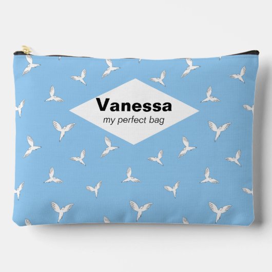 白い鳥。 アクセサリーポーチ (正面)