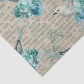 白い鳥、青い花と新聞短距離切り離し 薄葉紙 (詳細)