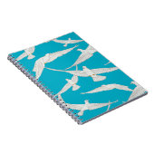 白い鳥、鳩パターン ノートブック (右側)