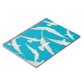 白い鳥、鳩パターン ノートブック (左側)