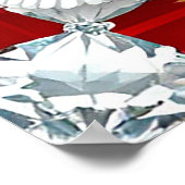 白い鳩とエレガントなウェディングフレーム ポスター (角)