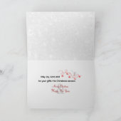 白い鳩とクリスマスの喜び地球 カード (内部)