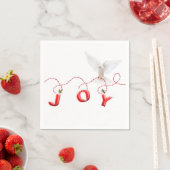 白い鳩とクリスマスジョイ スタンダードカクテルナプキン (インサイチュ)