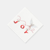 白い鳩とクリスマスジョイ スタンダードカクテルナプキン (角)