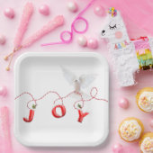 白い鳩とクリスマスジョイ ペーパープレート (パーティー)