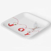 白い鳩とクリスマスジョイ ペーパープレート (傾斜あり)