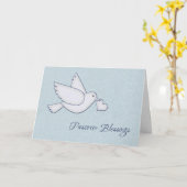 白い鳩とハート、パゾーバー恵み カード (黄色い花)