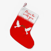 白い鳩と一緒に平和を スモールクリスマスストッキング (正面 (吊り時))