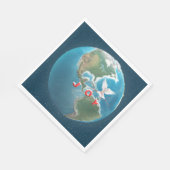 白い鳩と共に世界にクリスマスの喜び スタンダードランチョンナプキン (角)