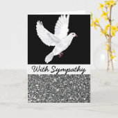 白い鳩と黒の同情カード カード (黄色い花)