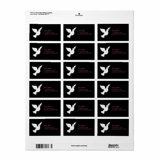 白い鳩の光 ラベル (フルシート)