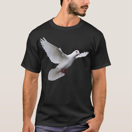 白い鳩の写真 Tシャツ (正面)