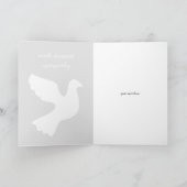 白い鳩の悔やみや弔慰を深く哀悼して カード (内部)