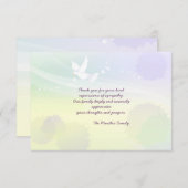 白い鳩の死別ありがとうNotecard ノートカード (正面/裏面)