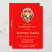 白い鳩の赤い赤い赤の確認 招待状 (正面/裏面)