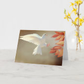 白い鳩グリーティングカード カード (黄色い花)