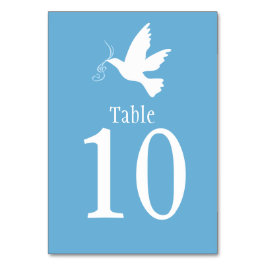 白い鳩結婚鳥の表の番号 テーブルナンバー