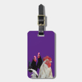 「白い鶏と黒い鶏」 ラゲッジタグ (正面縦)