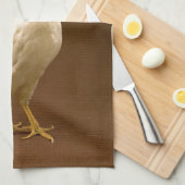 白い鶏のオンドリの雌鶏 キッチンタオル (四つ折り)