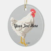 白い鶏 セラミックオーナメント (左)