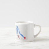 白い鶏。 書道および水彩画 エスプレッソカップ (右)