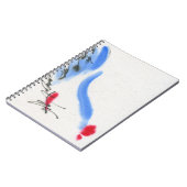 白い鶏。 書道および水彩画 ノートブック (左側)