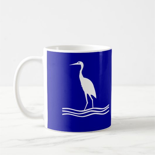 白い鷲の鳥の青いコーヒー・マグ コーヒーマグカップ (左)