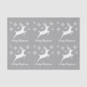 白い鹿の形が灰色に雪と文字 薄葉紙 (正面)