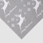 白い鹿の形が灰色に雪と文字 薄葉紙 (詳細)
